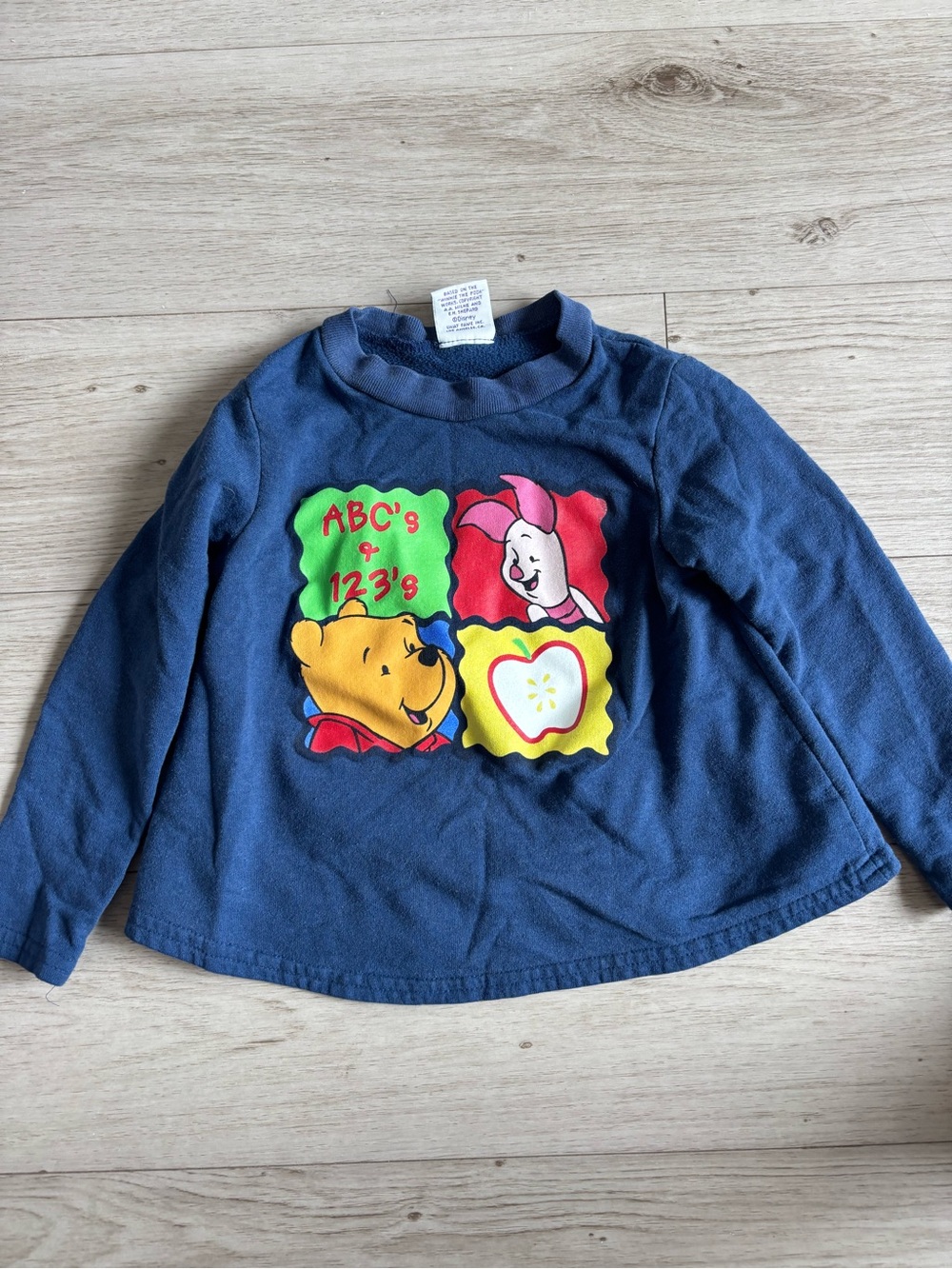 Vintage Pooh Long Sleeve Sweatshirt ABC and 123 Size 3T